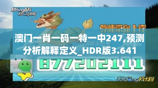 澳门一肖一码一特一中247,预测分析解释定义_HDR版3.641