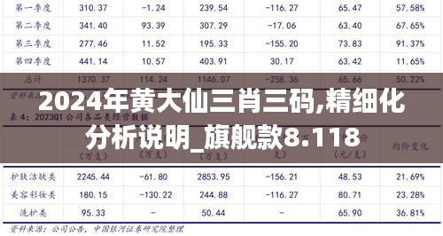 2024年黄大仙三肖三码,精细化分析说明_旗舰款8.118