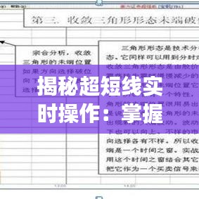 揭秘超短线实时操作：掌握这五大技巧，轻松捕捉市场波动